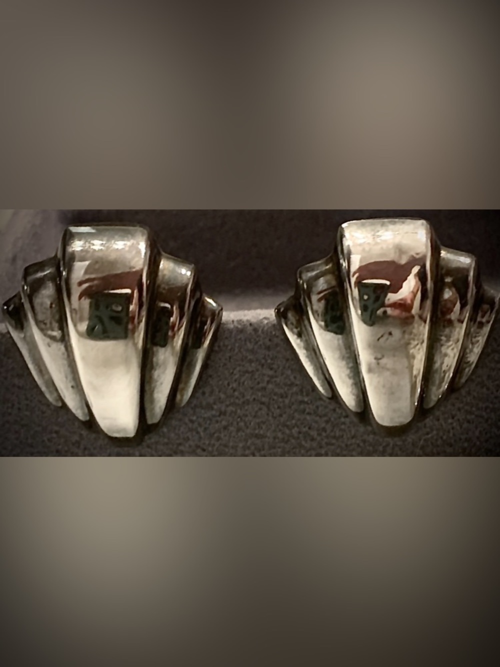 ♦️Sterling Silver Vintage Artisan Shell Clip-On Earrings ♦️